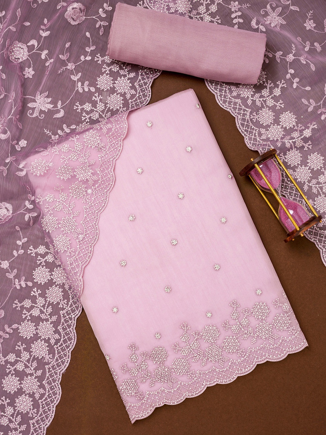 

Soch Floral Embroidered Unstitched Dress Material, Purple