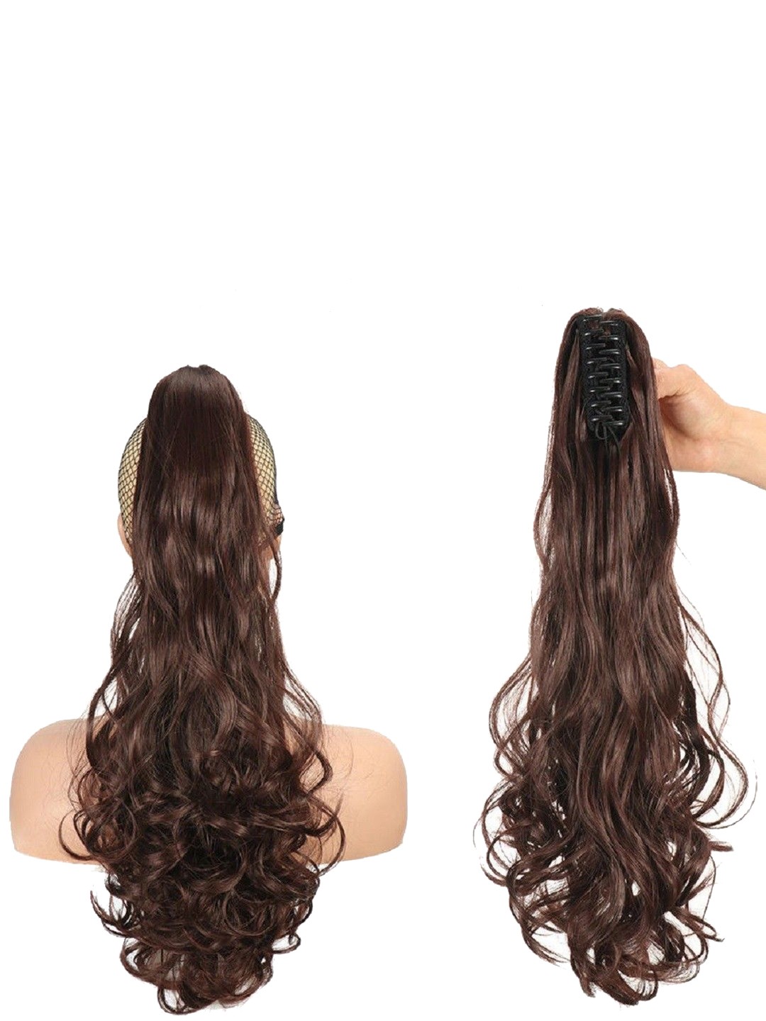 

HAVEREAM Clip In Ponytail Wavy Hair Extension - Brown - 24 Inch