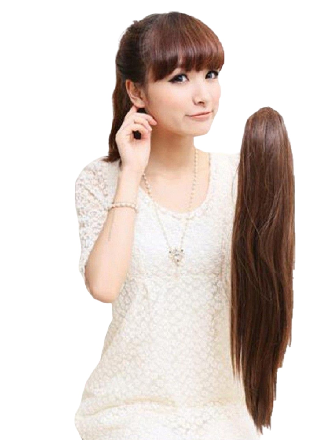 

HAVEREAM Clip-In Ponytail Straight Hair Extension - Brown - 22 inch