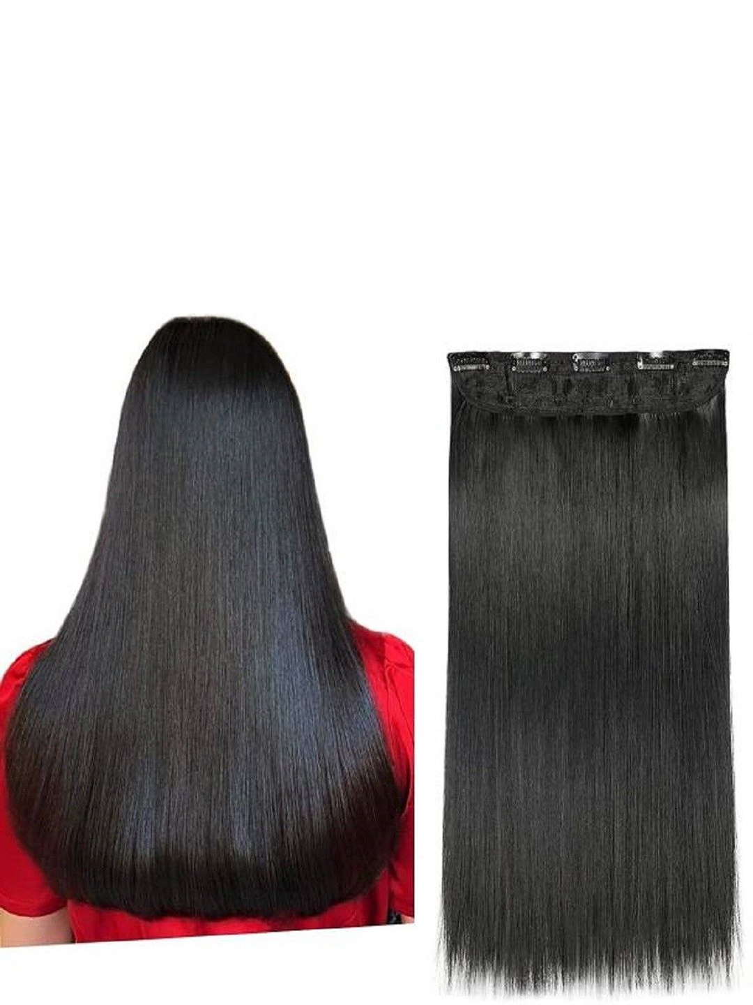 

HAVEREAM Clip In Toupee Straight Hair Extension- Black