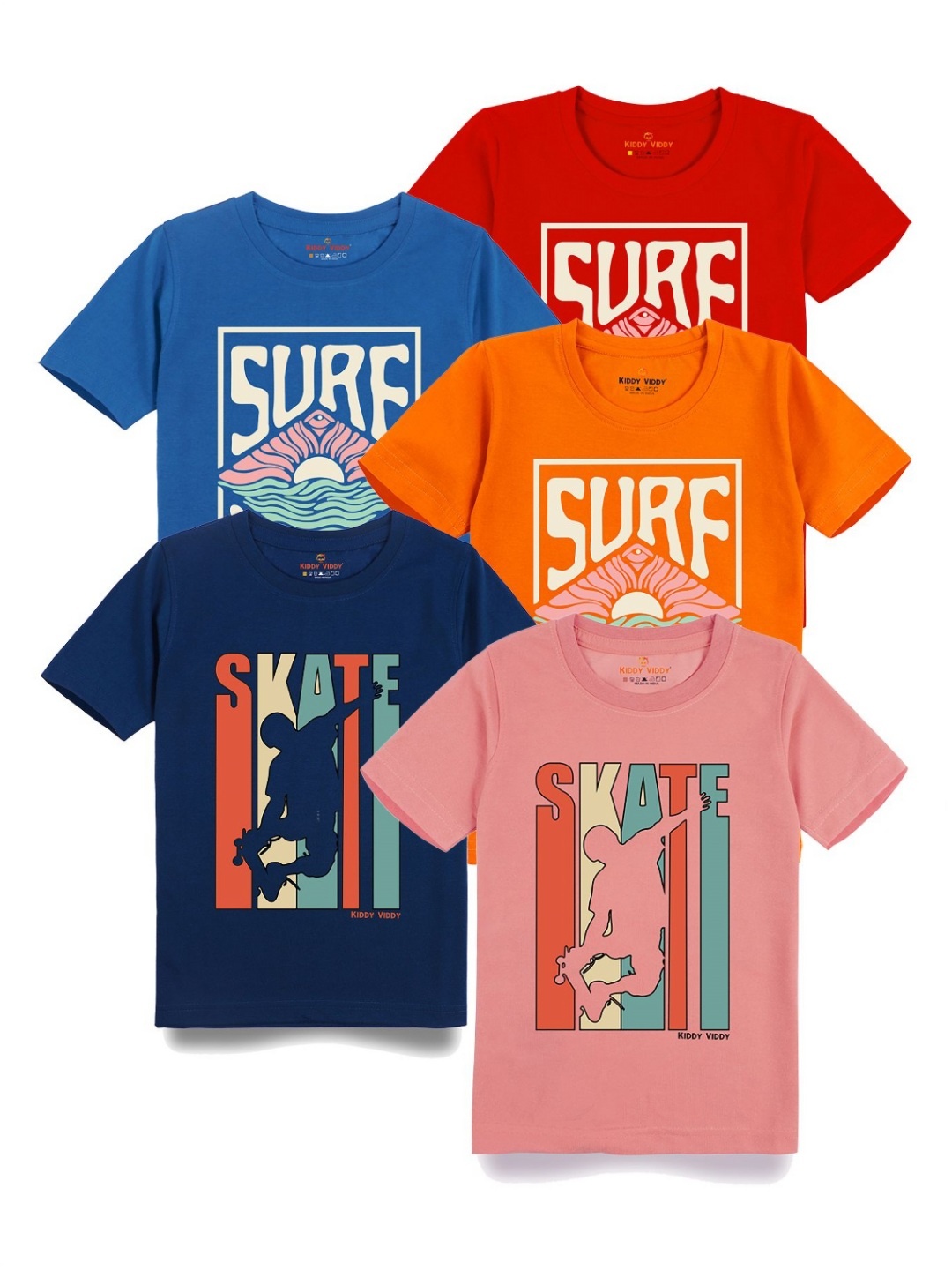 

AUSK Boys 5 Printed Raw Edge T-shirt, Navy blue