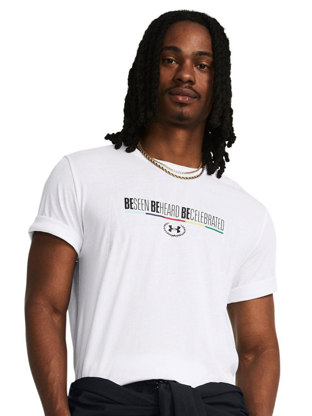 

UNDER ARMOUR Men Typography Printed Round Neck Cotton T-shirt, White