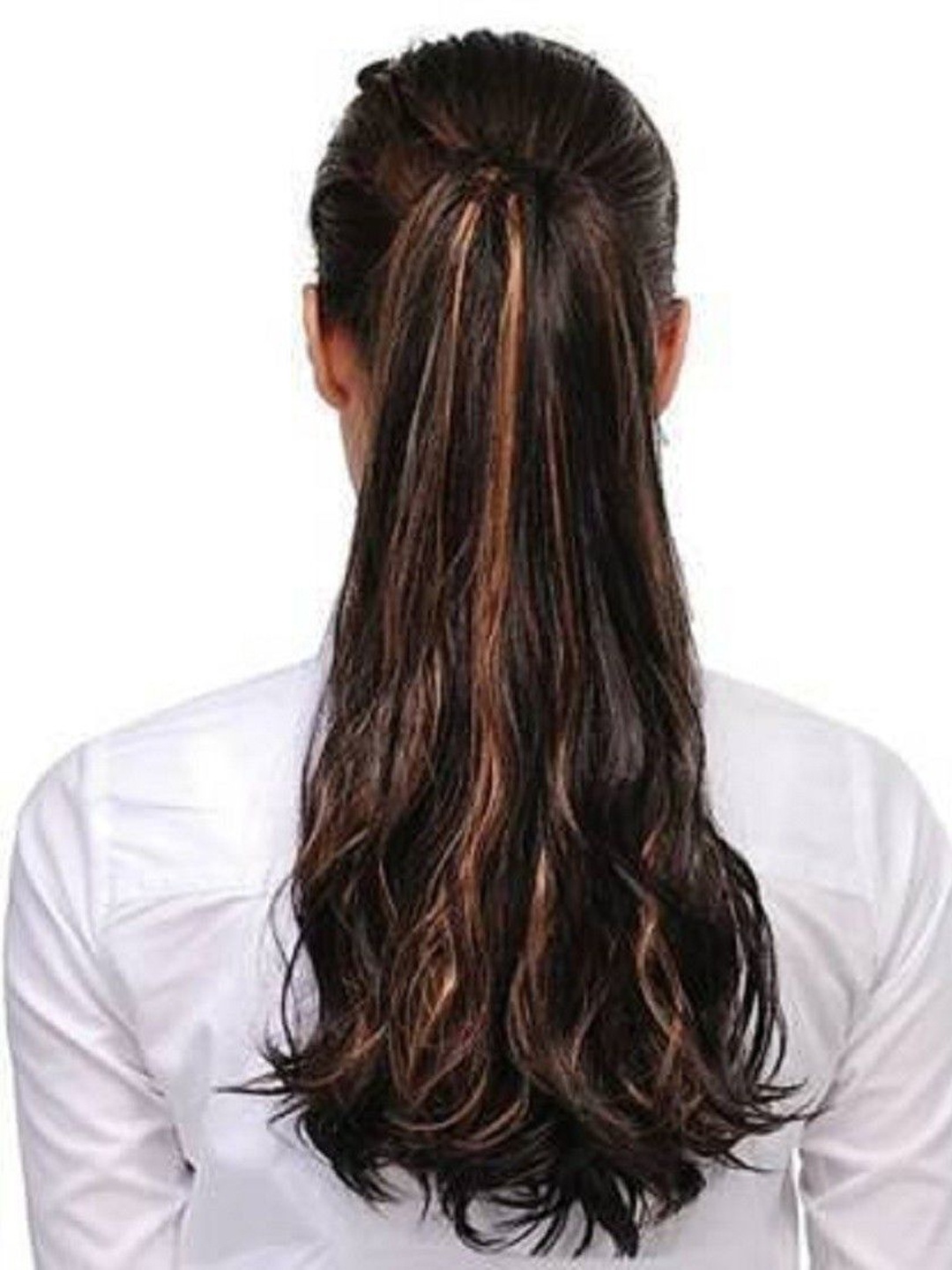 

HAVEREAM Clip In Ponytail Wavy Highlight Hair Extension - Black - 24 Inch