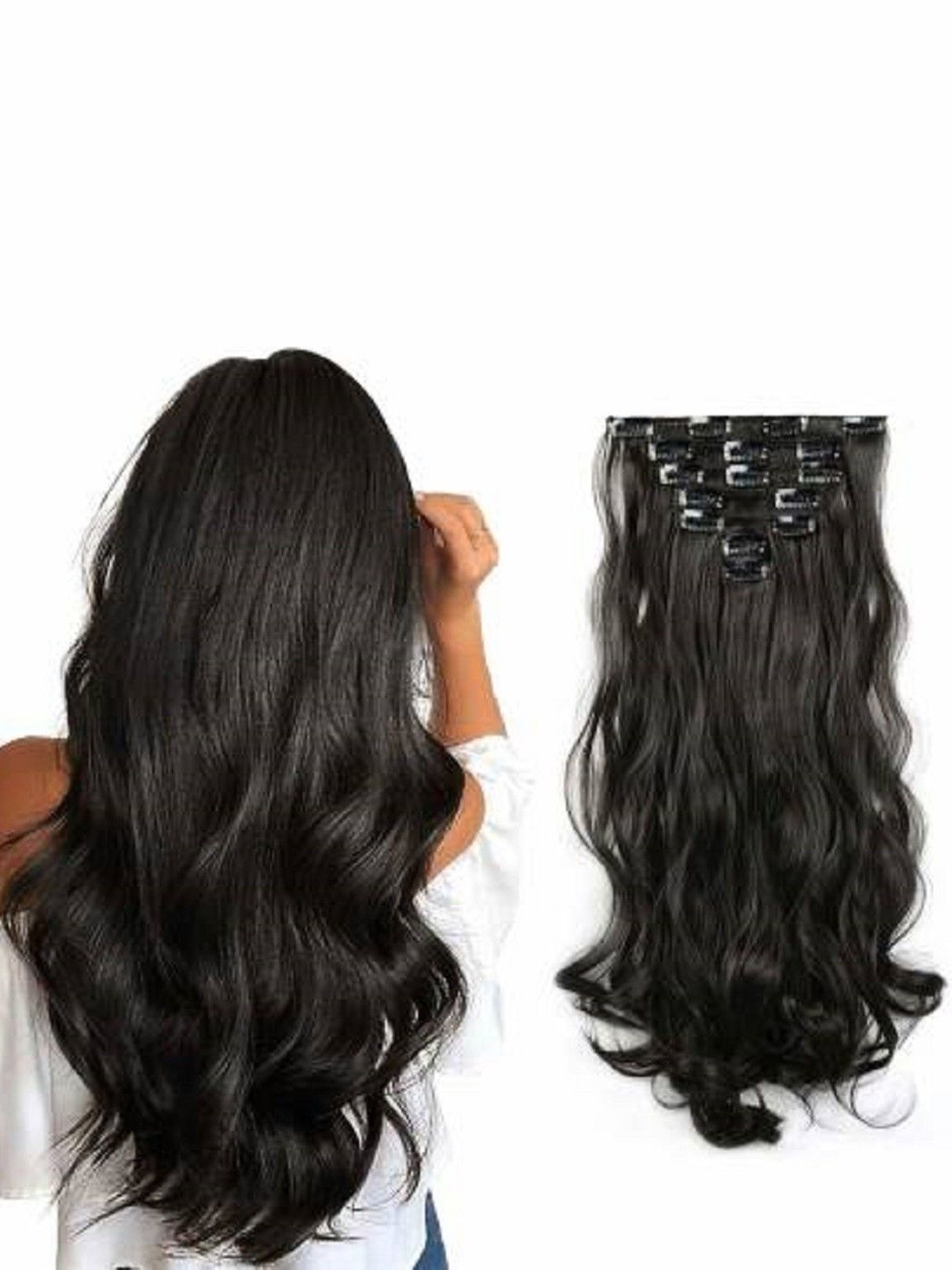 

HAVEREAM Clip-In Waterproof Wavy Locks Hair Extension - Black - 24 Inch
