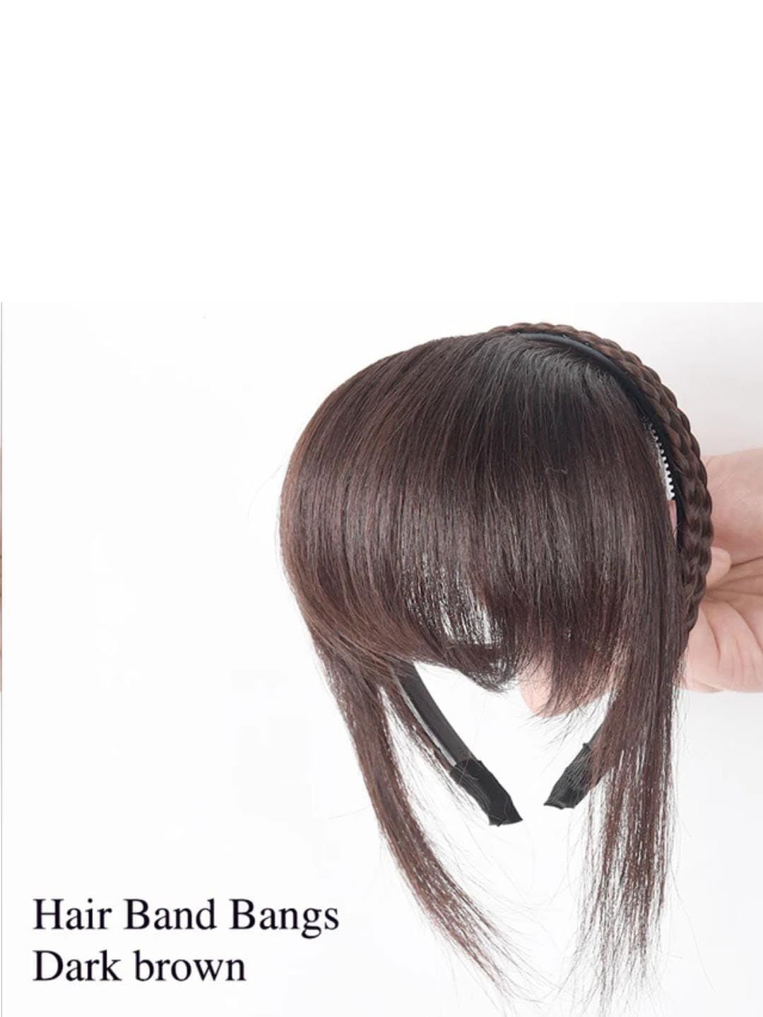 

D-Divine Front Hair Bangs Headband- Dark Brown