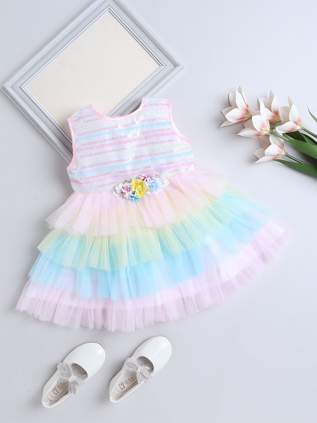 

The Magic Wand Girl Embellished Fit & Flare Dress, Pink