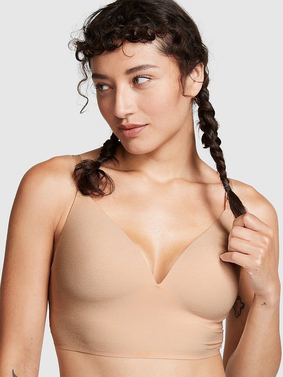 

Victoria's Secret Medium Coverage Heavily Padded Bralette Bra, Beige