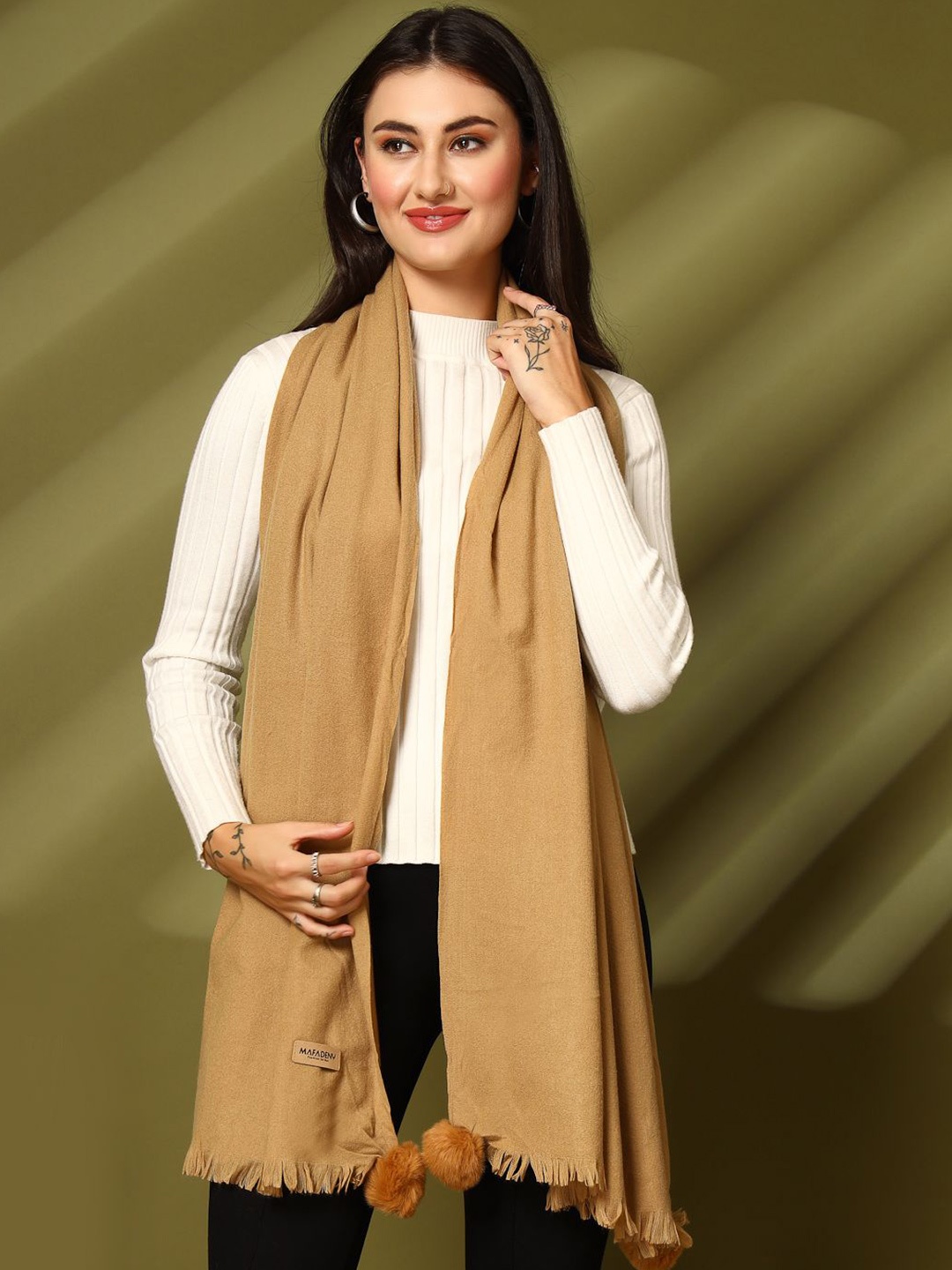 

Mafadeny Women Winter Stole, Khaki