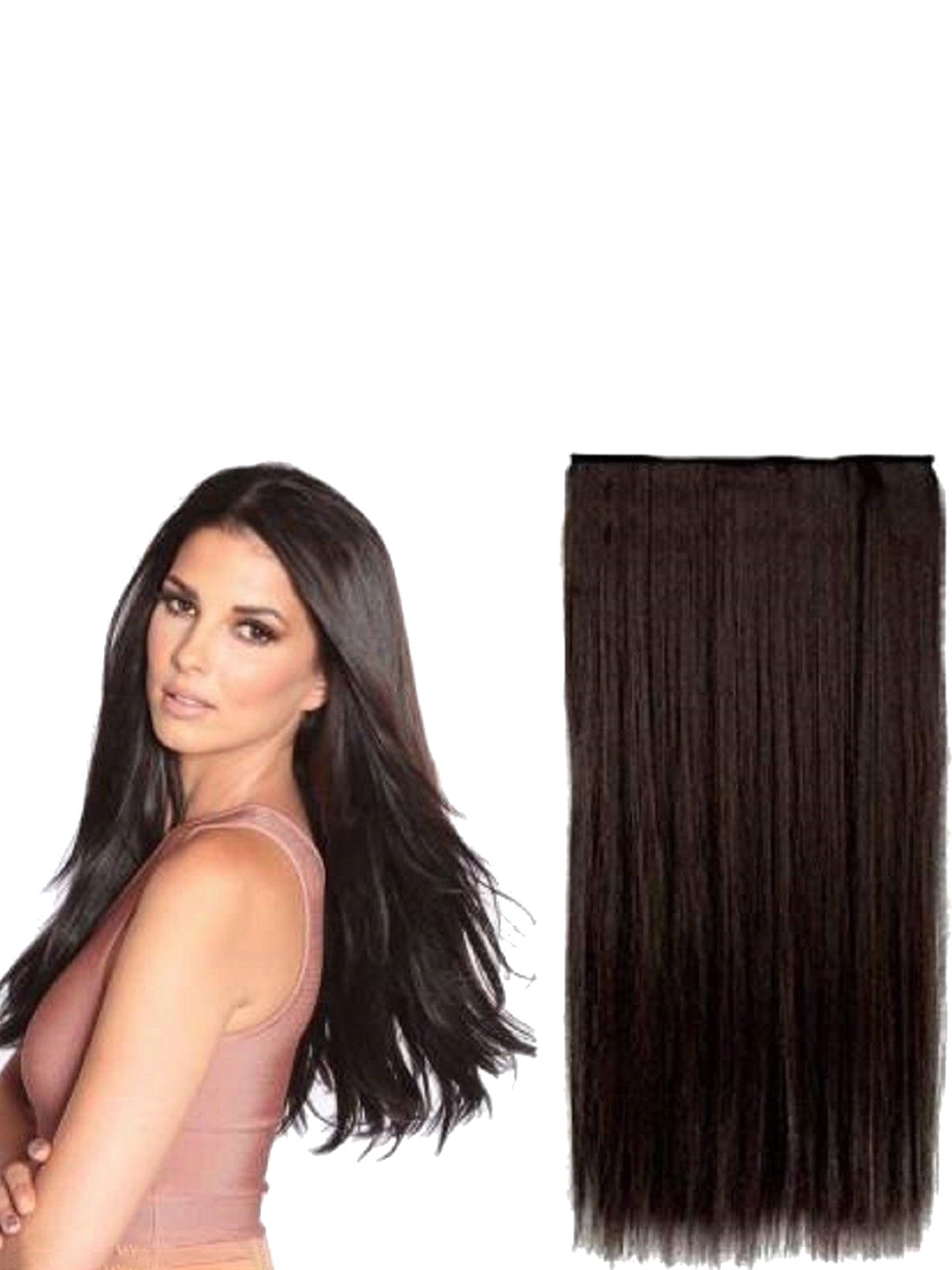 

HAVEREAM Clip In Straight Straight Locks Hair Extension - Brown - 24 Inch