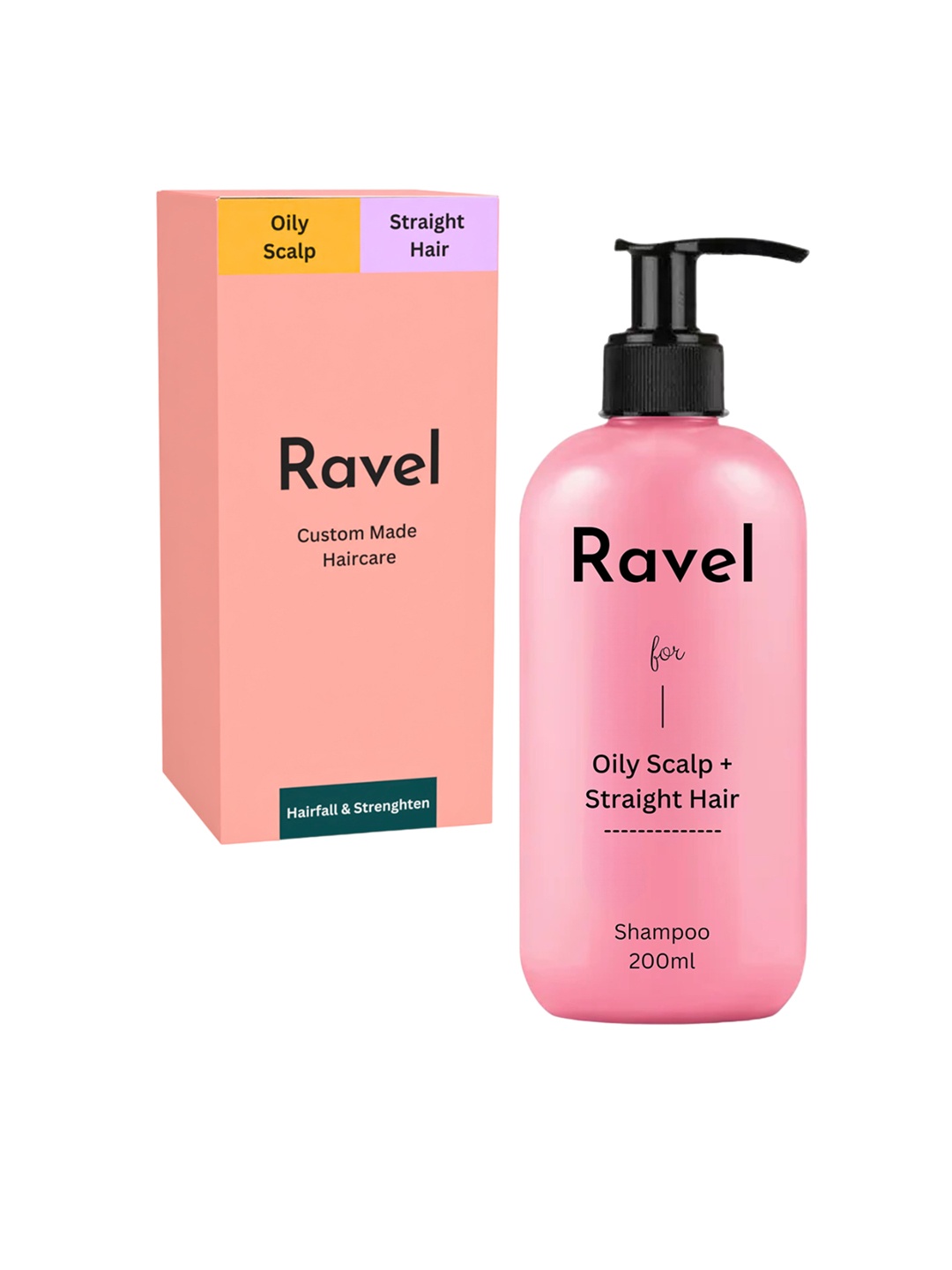 

Ravel Customized Hair Fall Control Shampoo For Oily Scalp & Straight Hair - 200ml, Pink