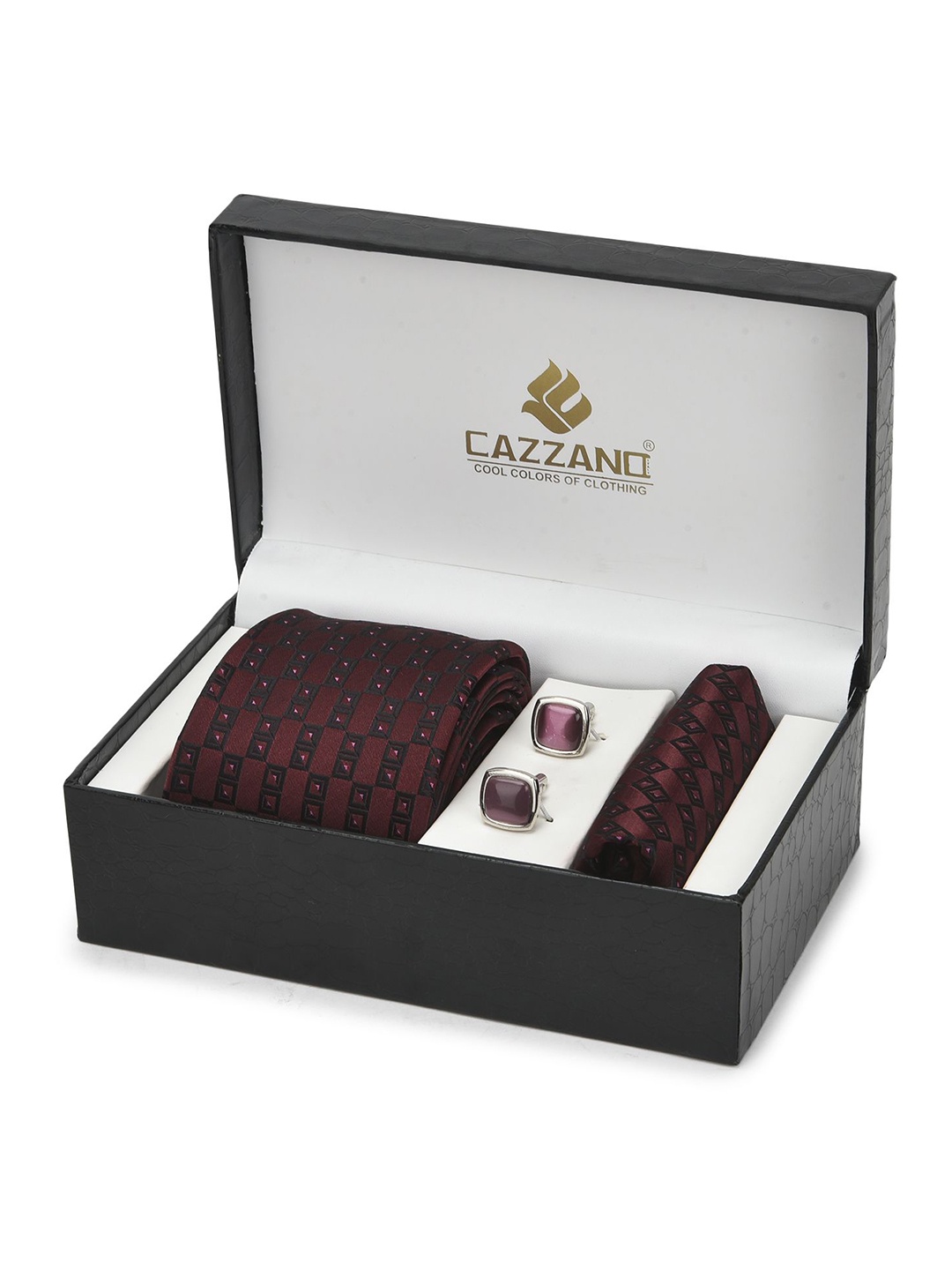 

Cazzano Men Accessory Gift Set of, Burgundy