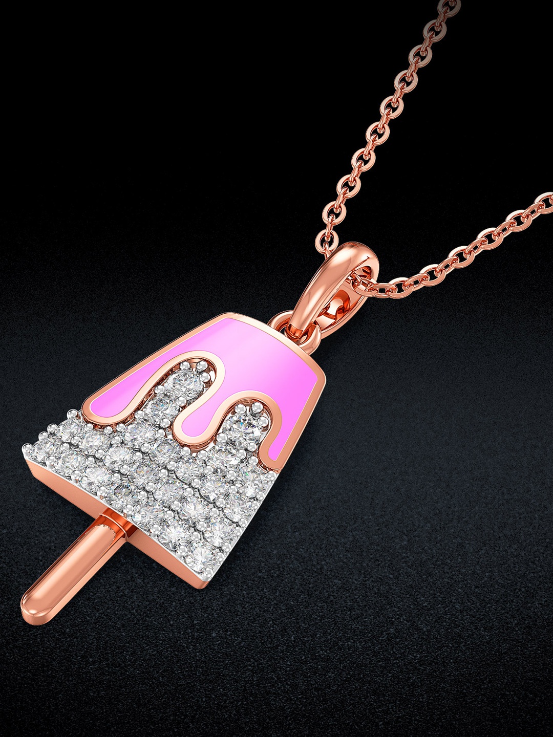 

Joyalukkas 18KT Diamond Pendant-2.02 Gm, Rose gold