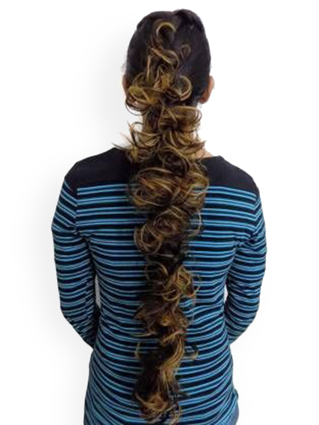 

ABRISH Clip-In Curly Ponytail Highlight Hair Extension 15Inch - Golden, Gold