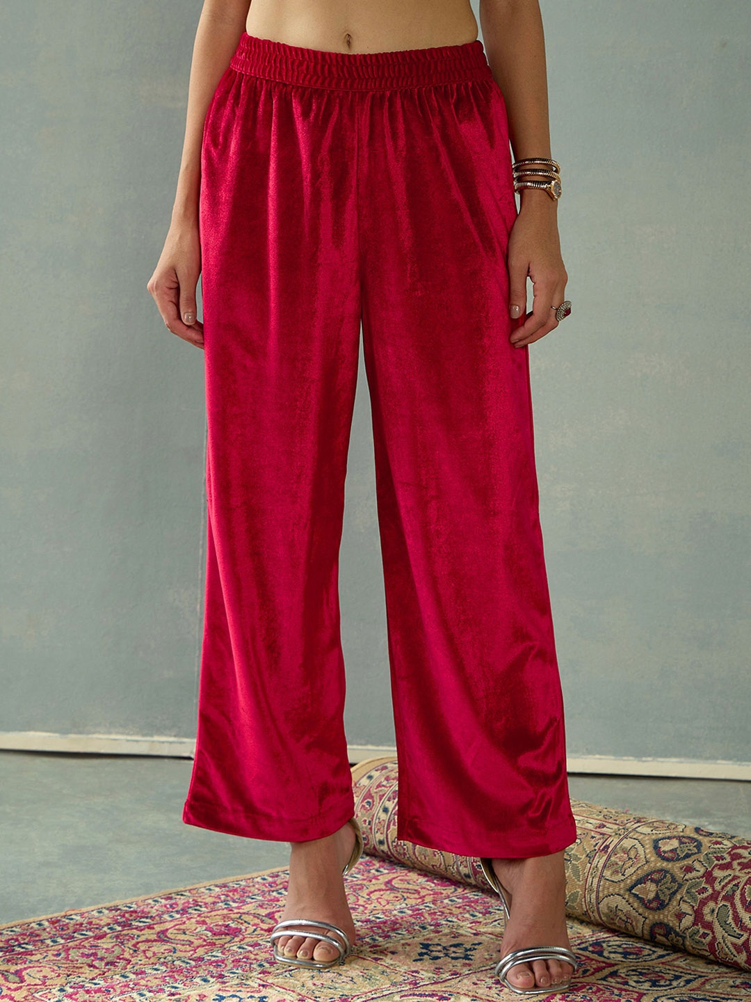 

Shae by SASSAFRAS Women Regular Elasticated Trousers, Red