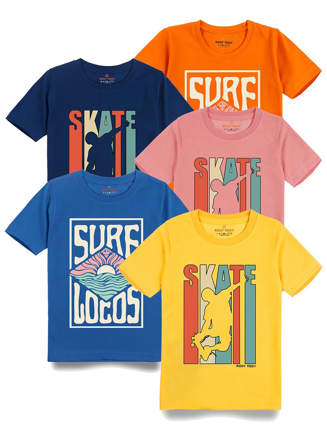 

AUSK Boys 5 Printed Raw Edge T-shirt, Peach