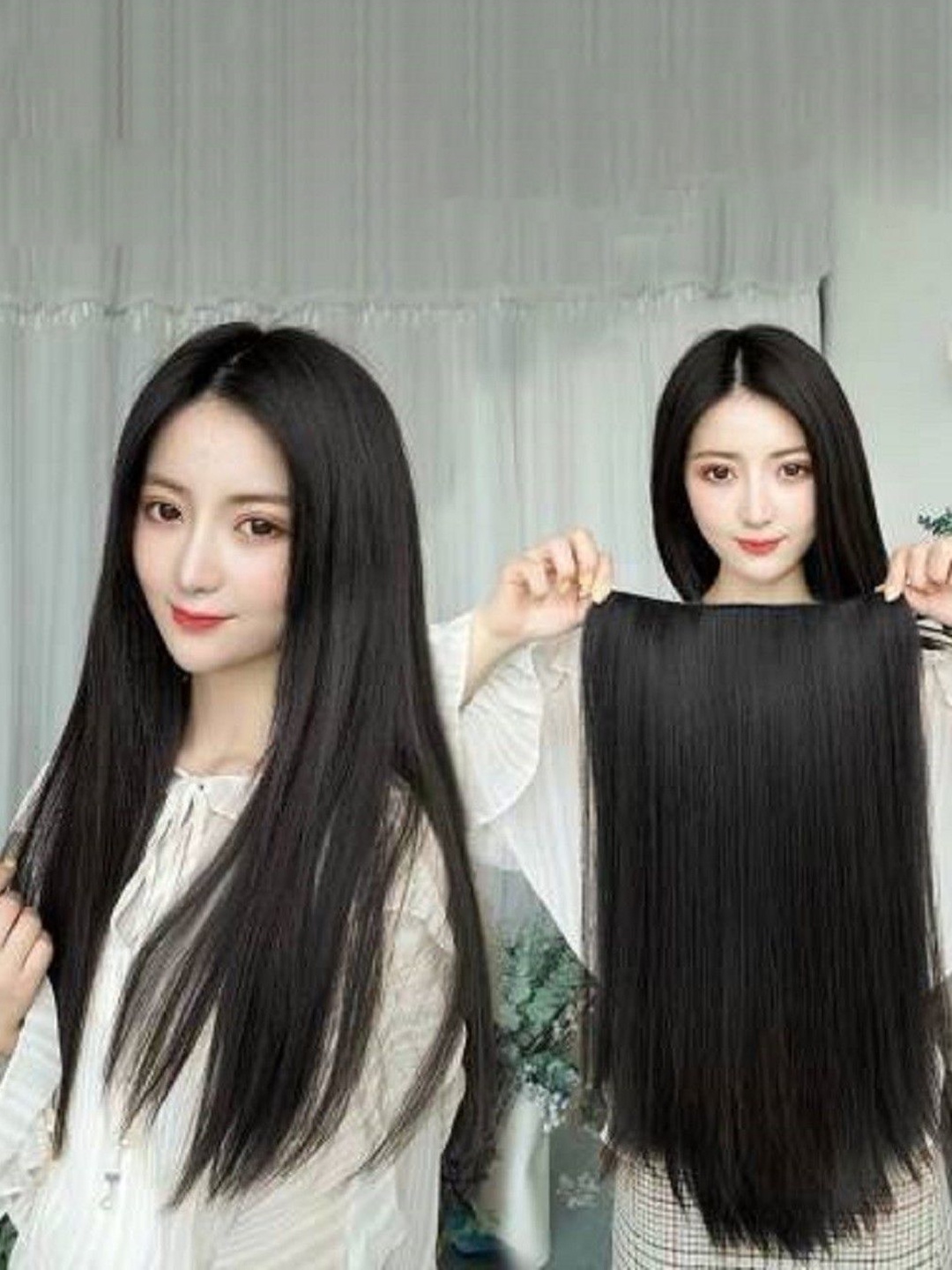 

HAVEREAM Clip In Locks Straight Hair Extension - Black - 24 Inch