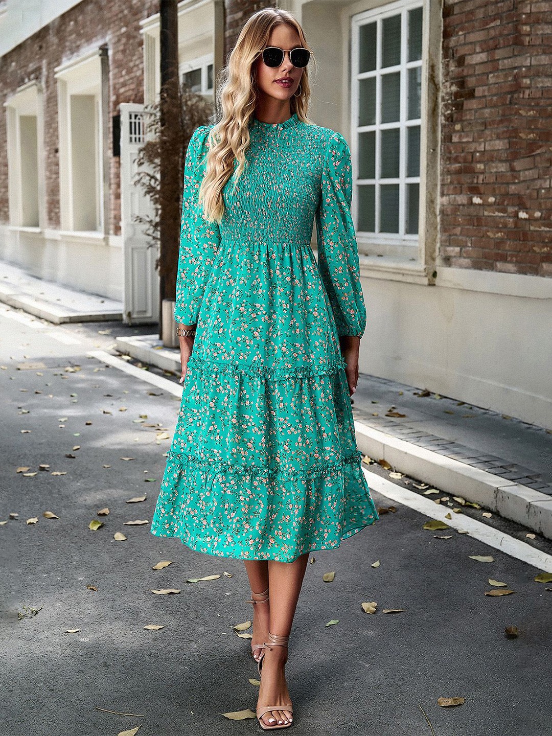 

StyleCast Floral Print Chiffon A-Line Dress, Green