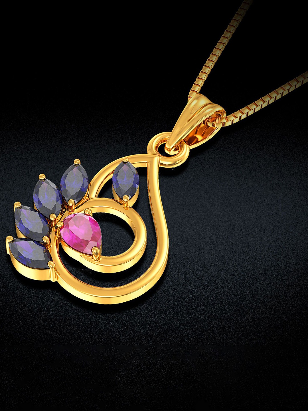 

Joyalukkas 14KT Gemstone Gold Pendant-4.22 Gm