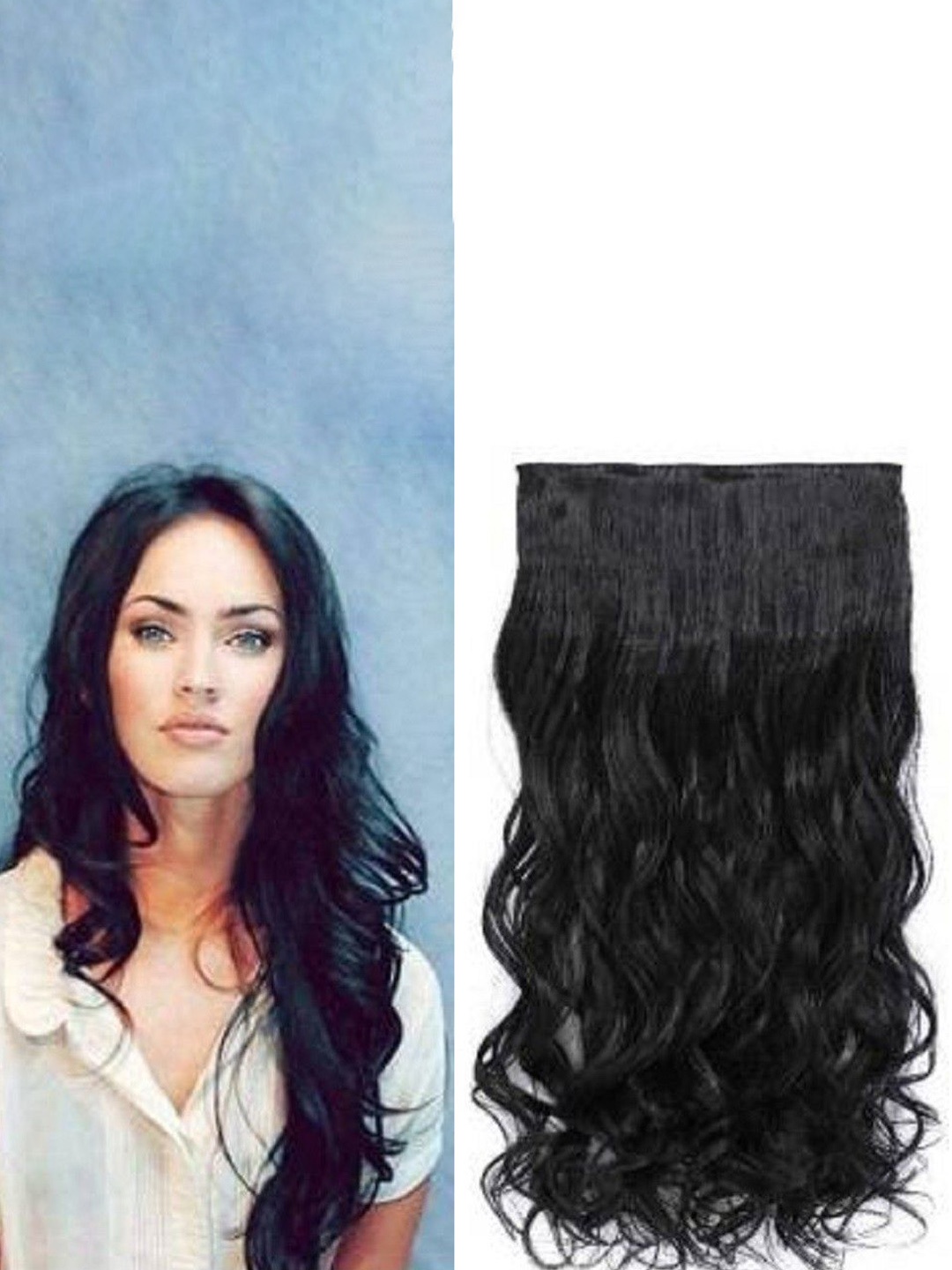 

SHENY Clip-In Wavy Hair Extension - Black- 61 Cm
