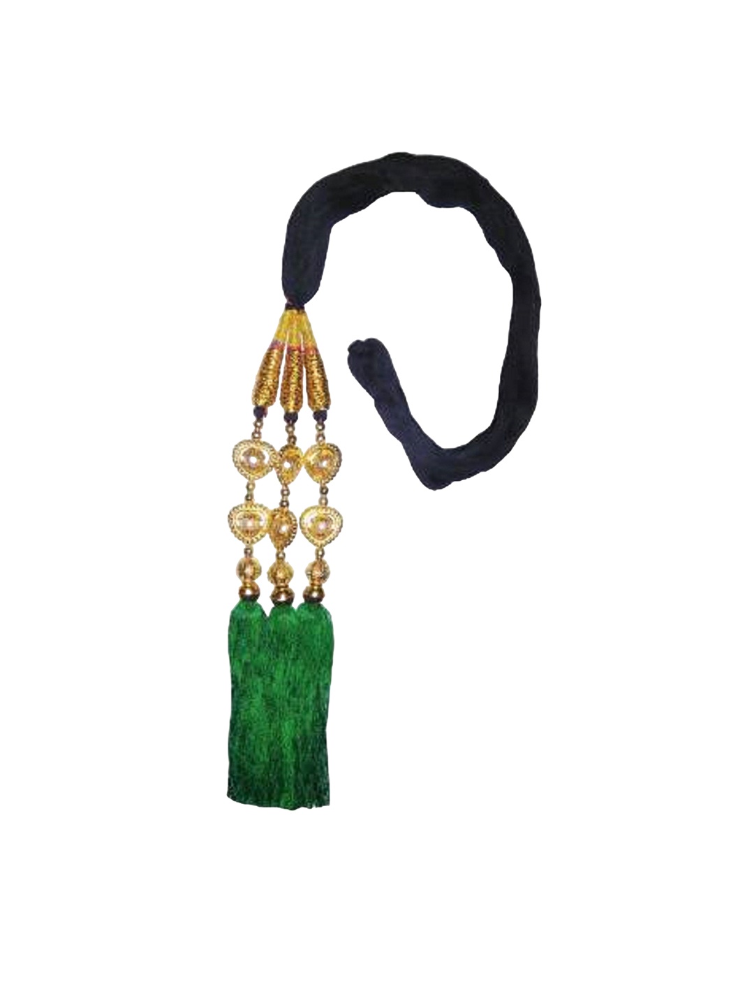 

HAVEREAM Embellished Punjabi Parranda Tassel Accessory, Green