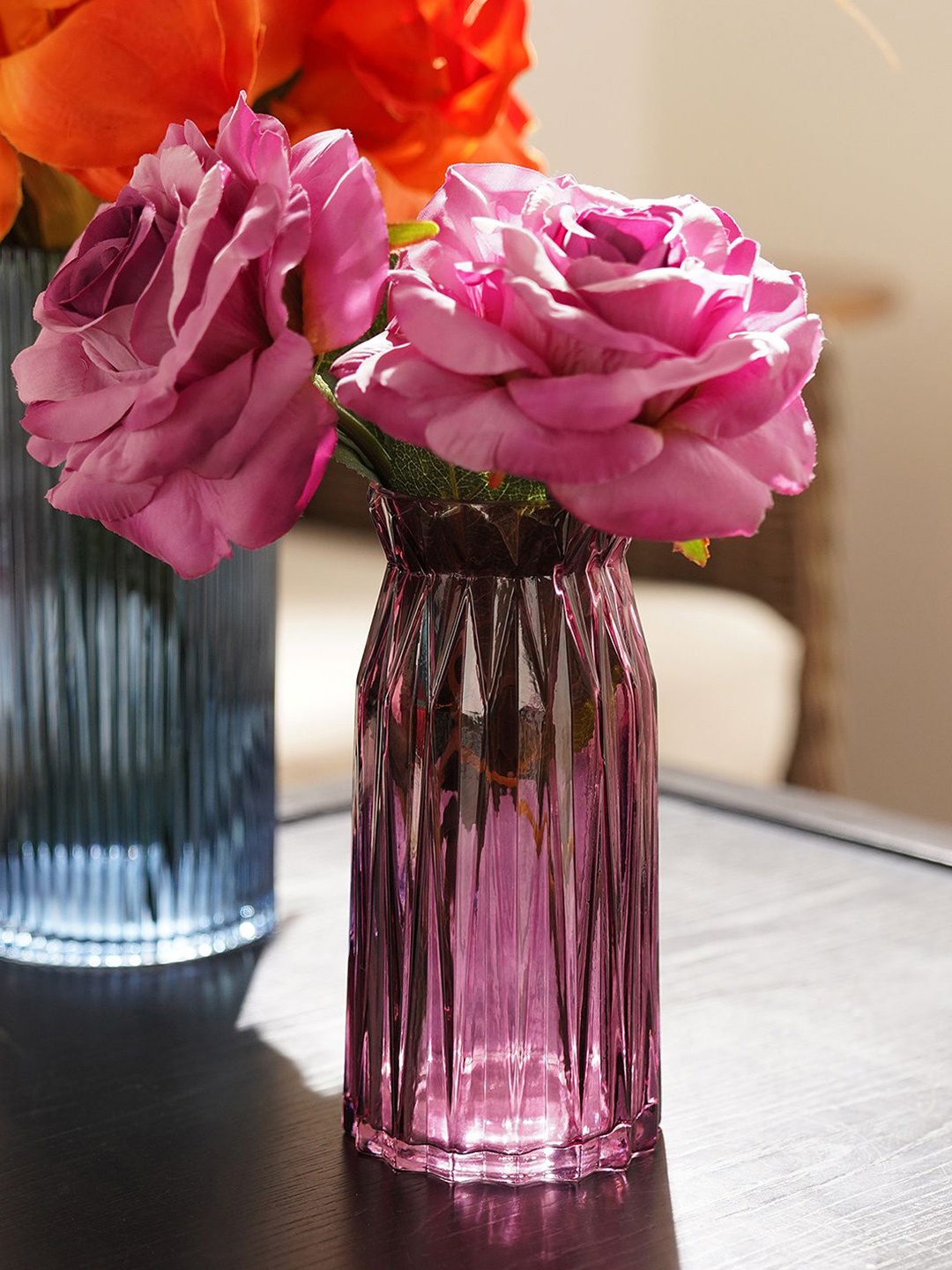 

Pure Home and Living Purple Textured Glass Flower Vase