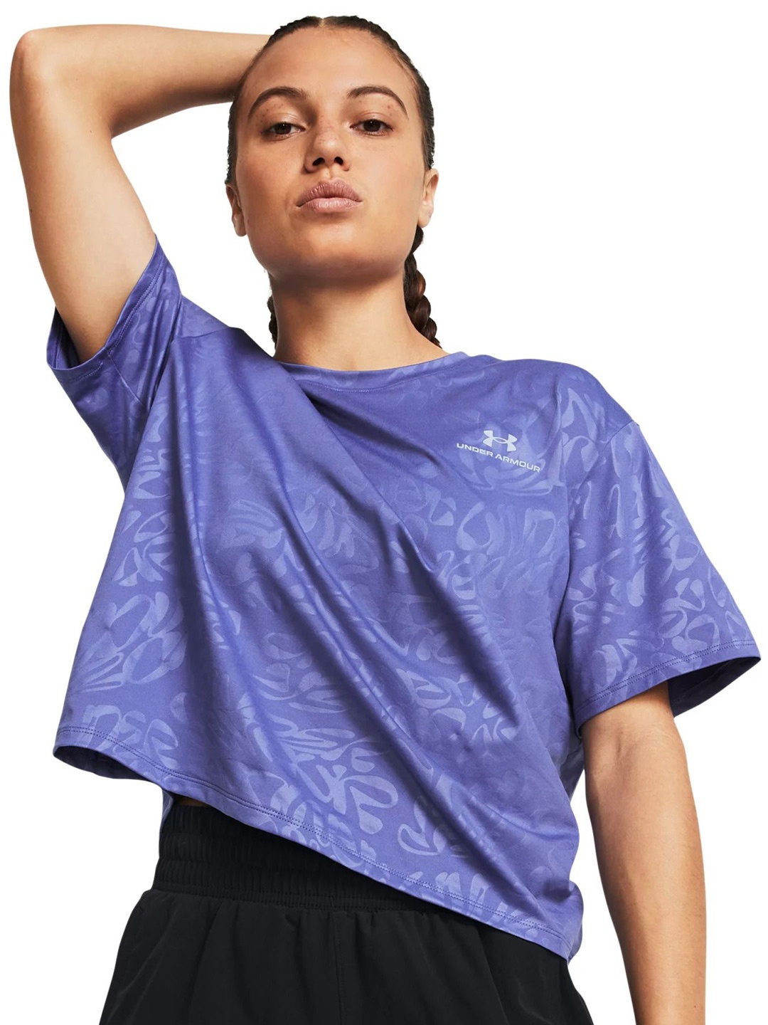 

UNDER ARMOUR Women Abstract Printed Round Neck T-shirt, Purple
