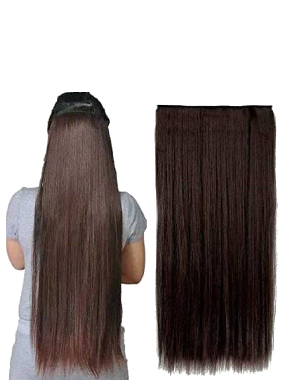 

HAVEREAM Clip-In Ponytail Straight Hair Extension - Brown - 24 inch