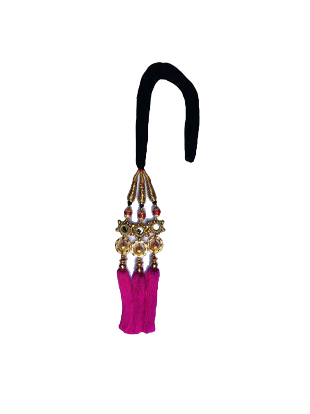 

HAVEREAM Embellished Punjabi Parranda Tassel Accessory, Pink