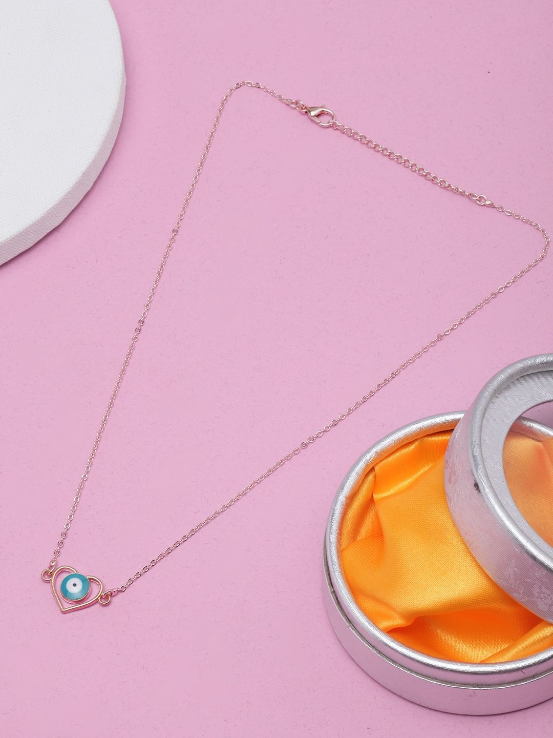 

KPOP Brass Rose Gold-Plated Enamelled Necklace