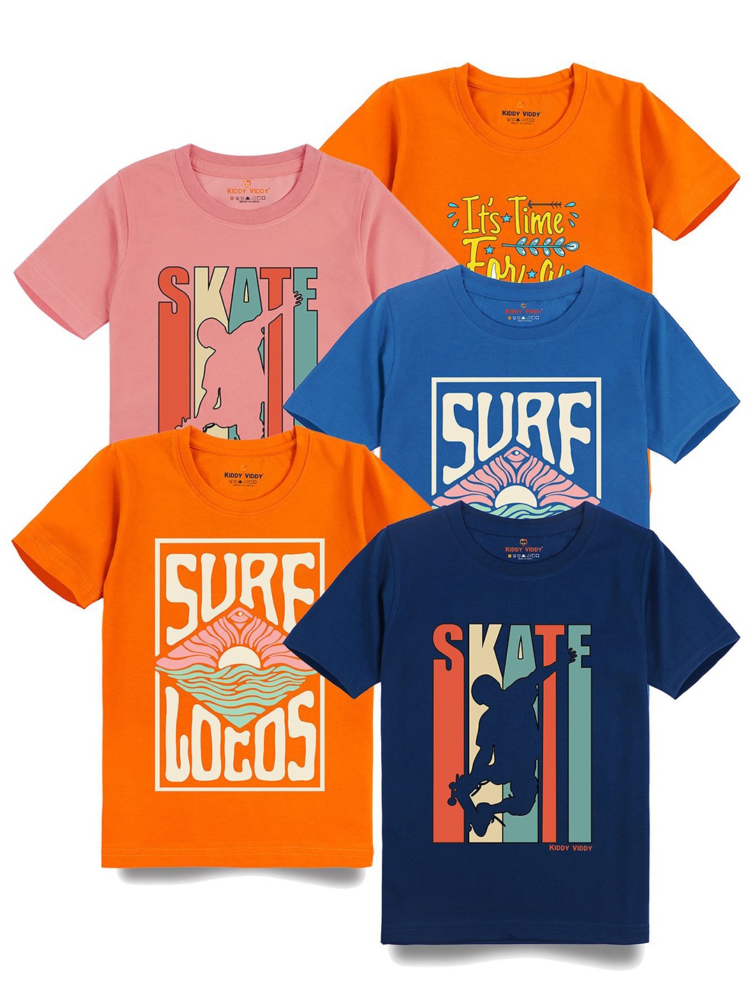 

AUSK Boys 5 Printed T-shirt, Peach