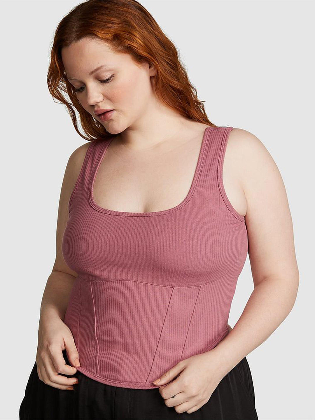 

Victoria's Secret Women Solid Sleeveless Cotton Top, Pink