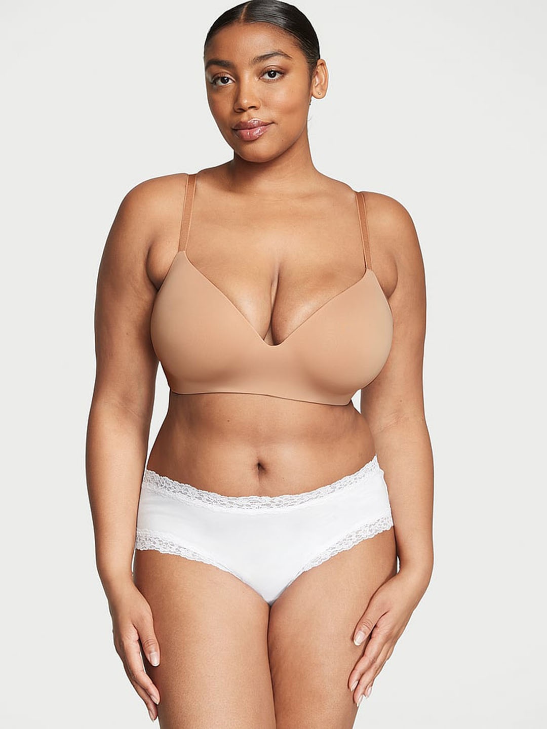 

Victoria's Secret Women Lace-Waist Cotton Basic Brief, White