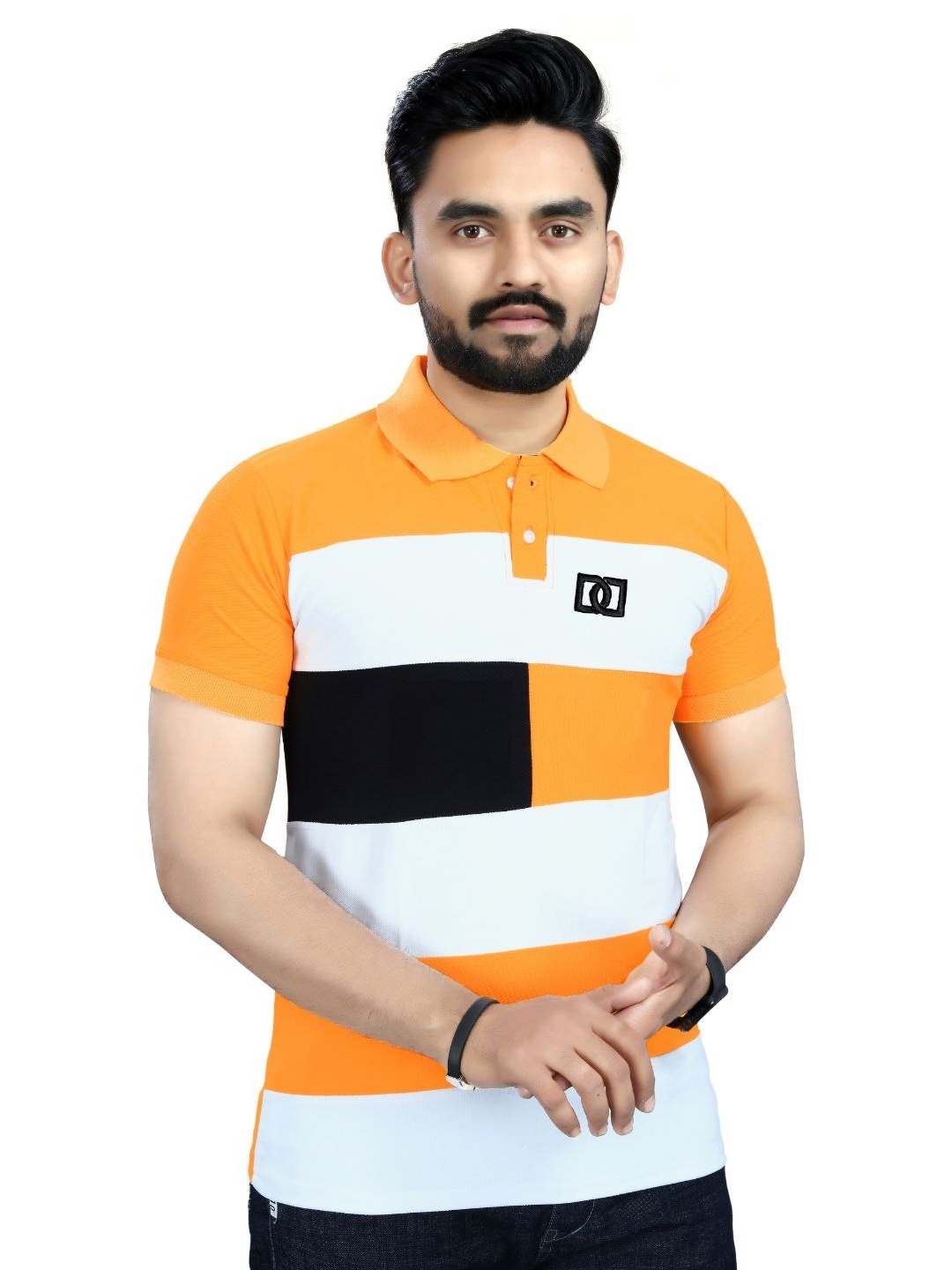 

DYRECTDEALS Men Colourblocked Polo Collar T-shirt, Yellow