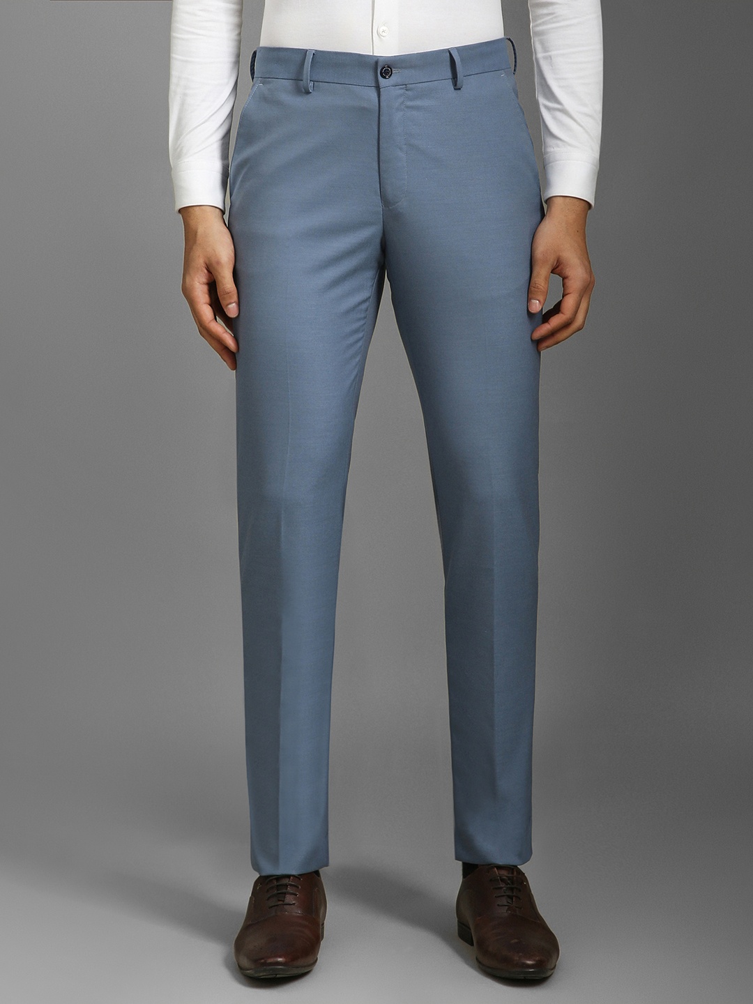 

Louis Philippe Men Slim Fit Formal Trousers, Blue