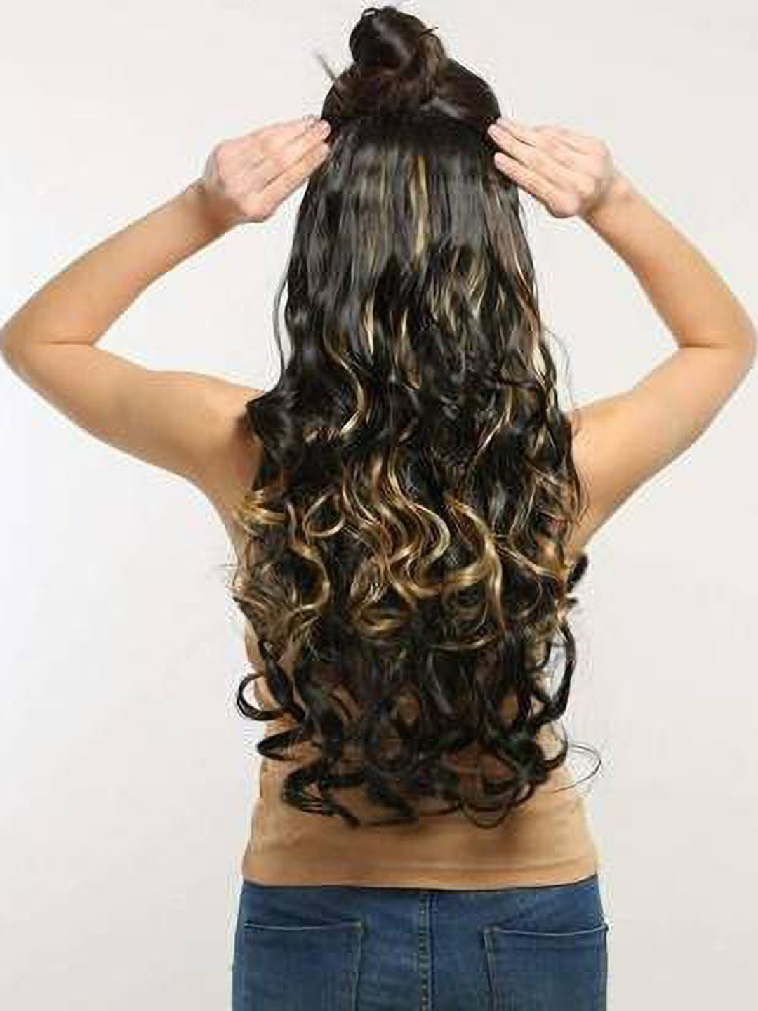 

HAVEREAM Clip-In Waterproof Curly Locks Hair Extension - Golden Light - 24 Inch, Gold