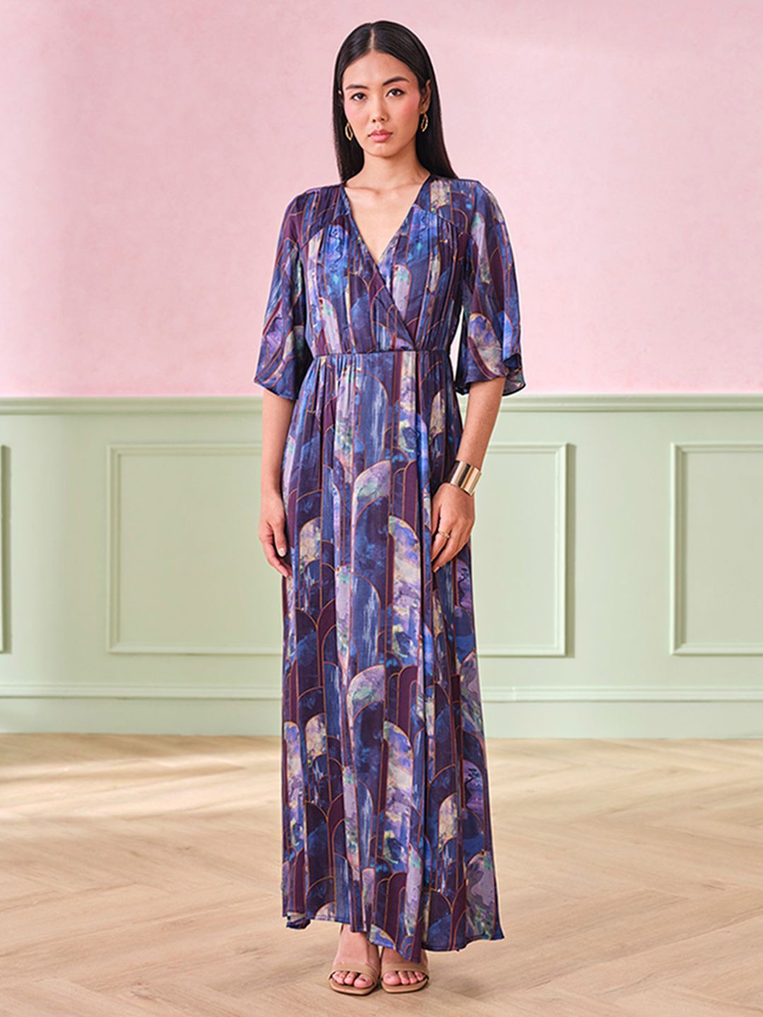 

AND Floral Print Maxi Dress, Purple