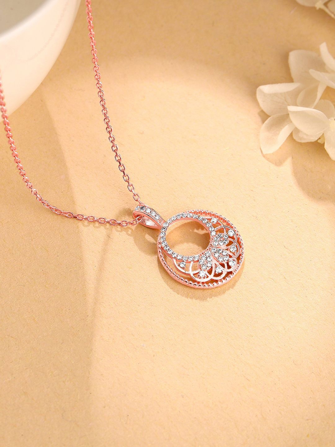 

GIVA 925 Sterling Silver Rose Gold-Plated Contemporary Pendant with Chain