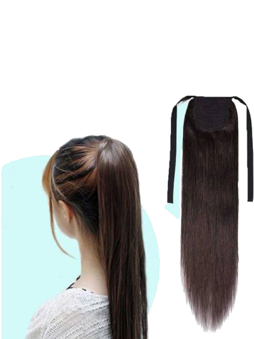 

SHENY Tape In Ponytail Wavy Hair Extension - Black - 24 Inch