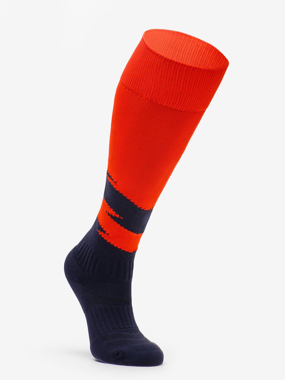 

Kipsta By Decathlon Kids Red Navy Printed Football High Socks