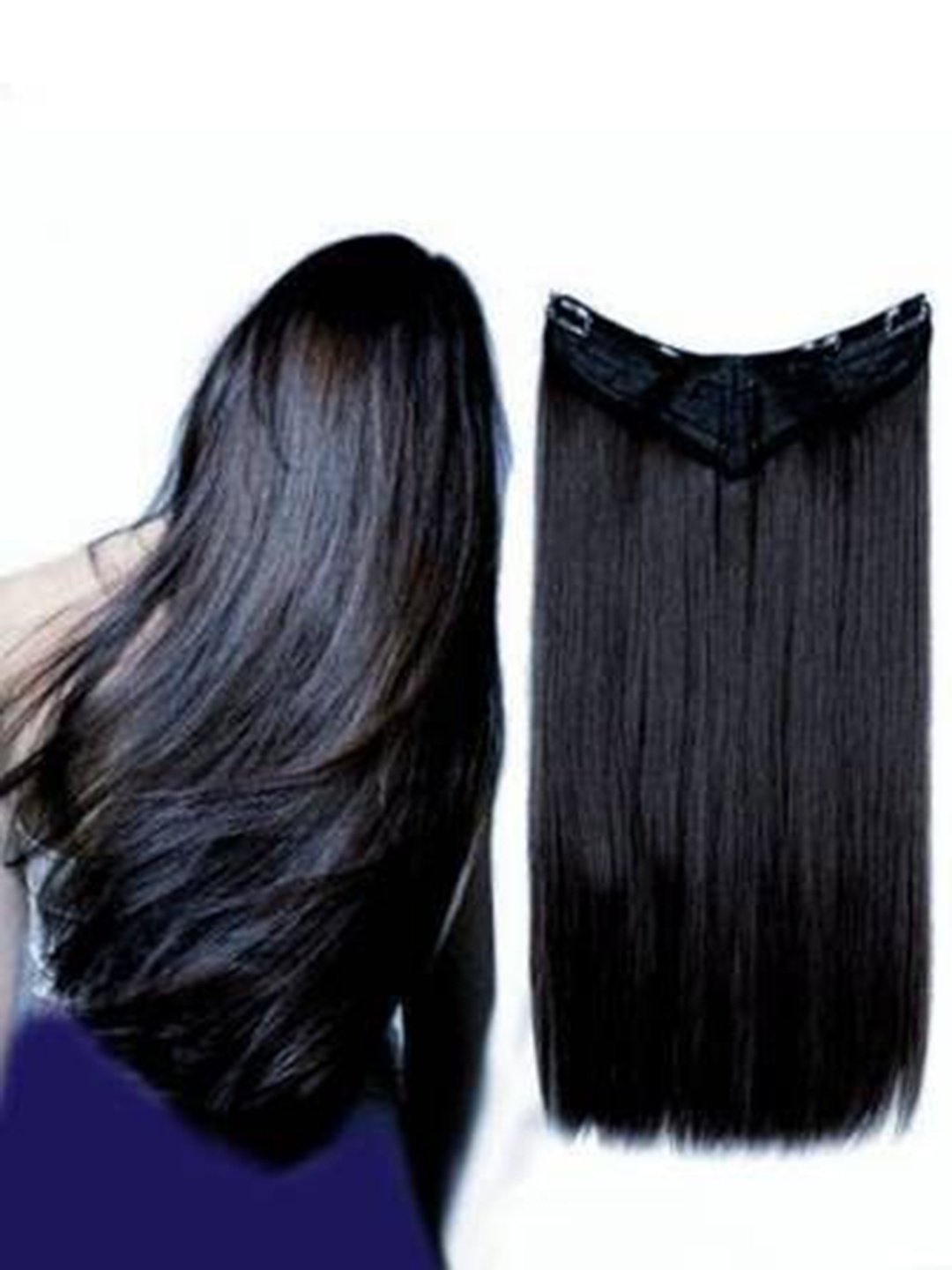 

HAVEREAM Clip-In Straight Locks Hair Extension - Black - 24 Inch
