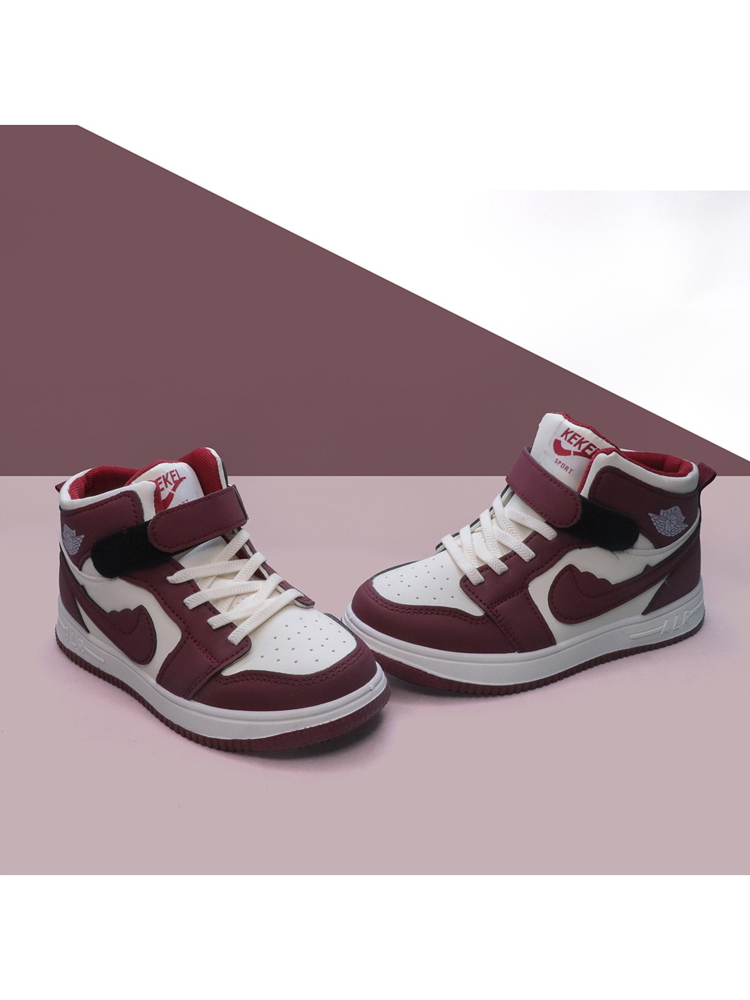 

NEW STEPS Kids Colourblocked Mid-Top Sneakers, Red