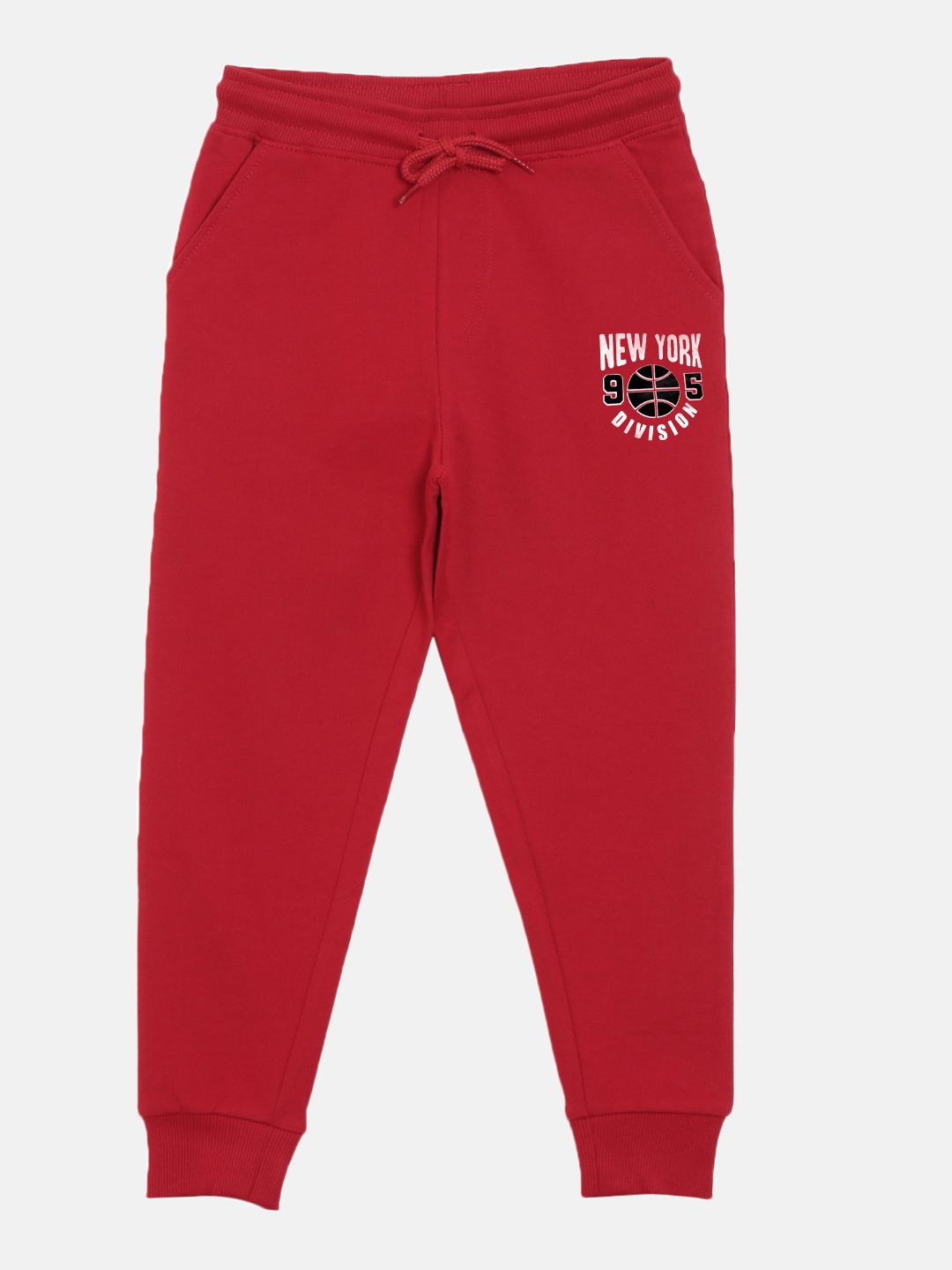 

3PIN Boys Cotton Mid-Rise Jogger Track Pants, Red