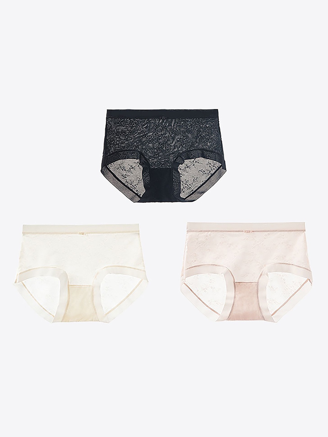 

LULU & SKY Pack Of 3 Self Design Printed Hipster Briefs 571953-MULTI-2, Black