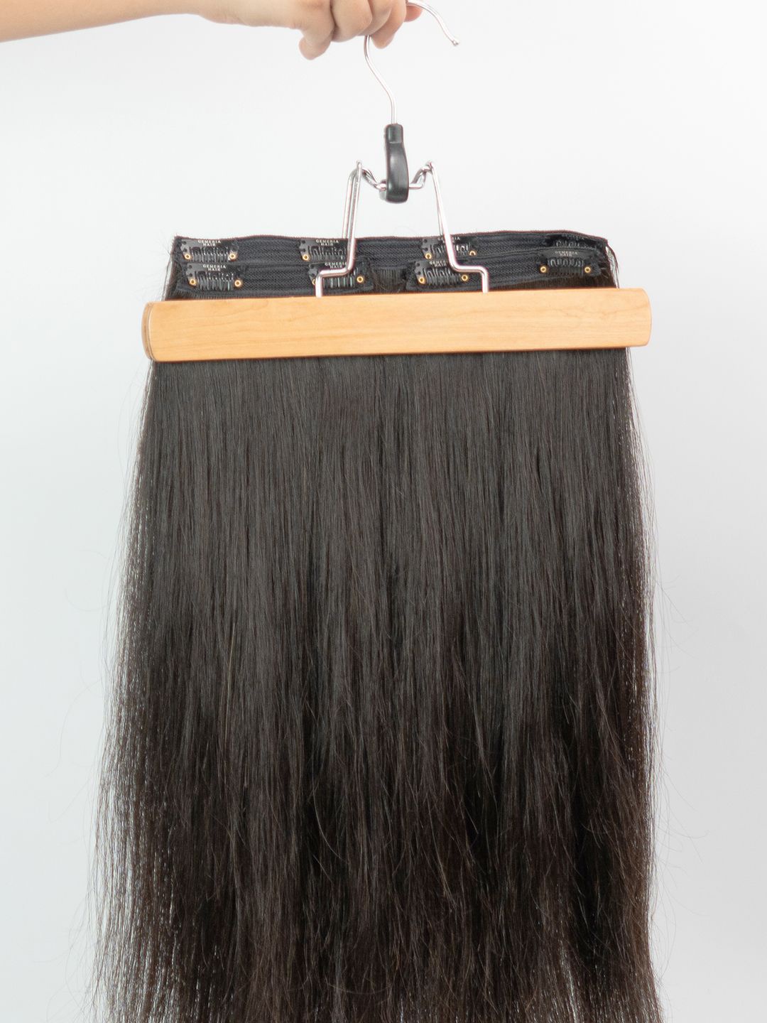 

GEMERIA HAIR Set of 3 Clip-In Straight Locks Hair Extension - Natural Black Brown