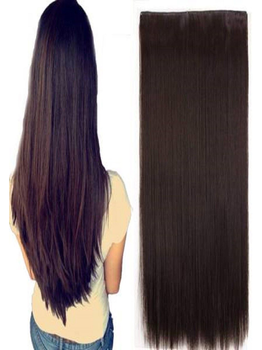 

SHENY Clip In Locks Straight Hair Extension - Black - 24 Inch