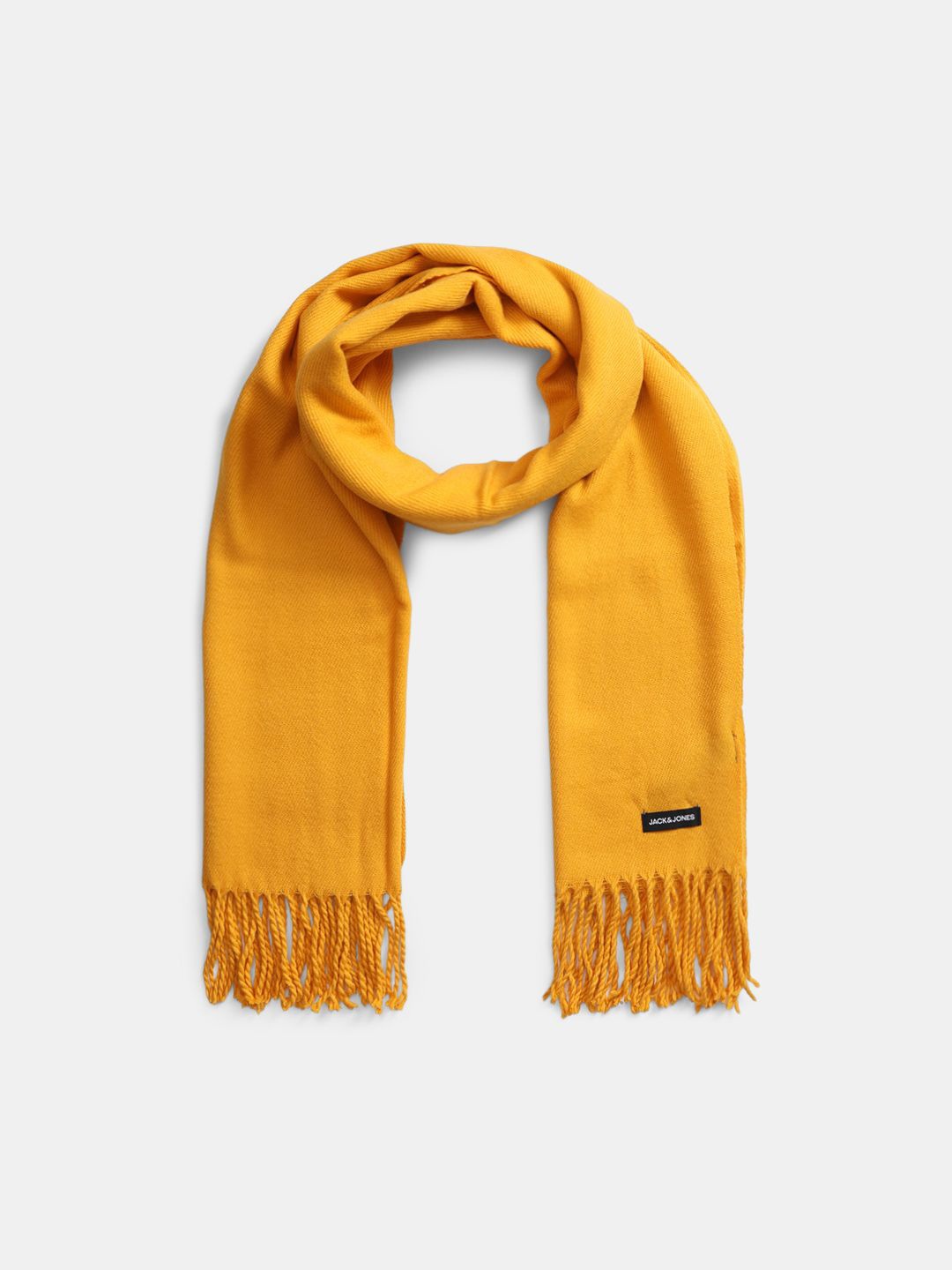 

Jack & Jones Men Solid Scarf With Tasselled Border, Yellow