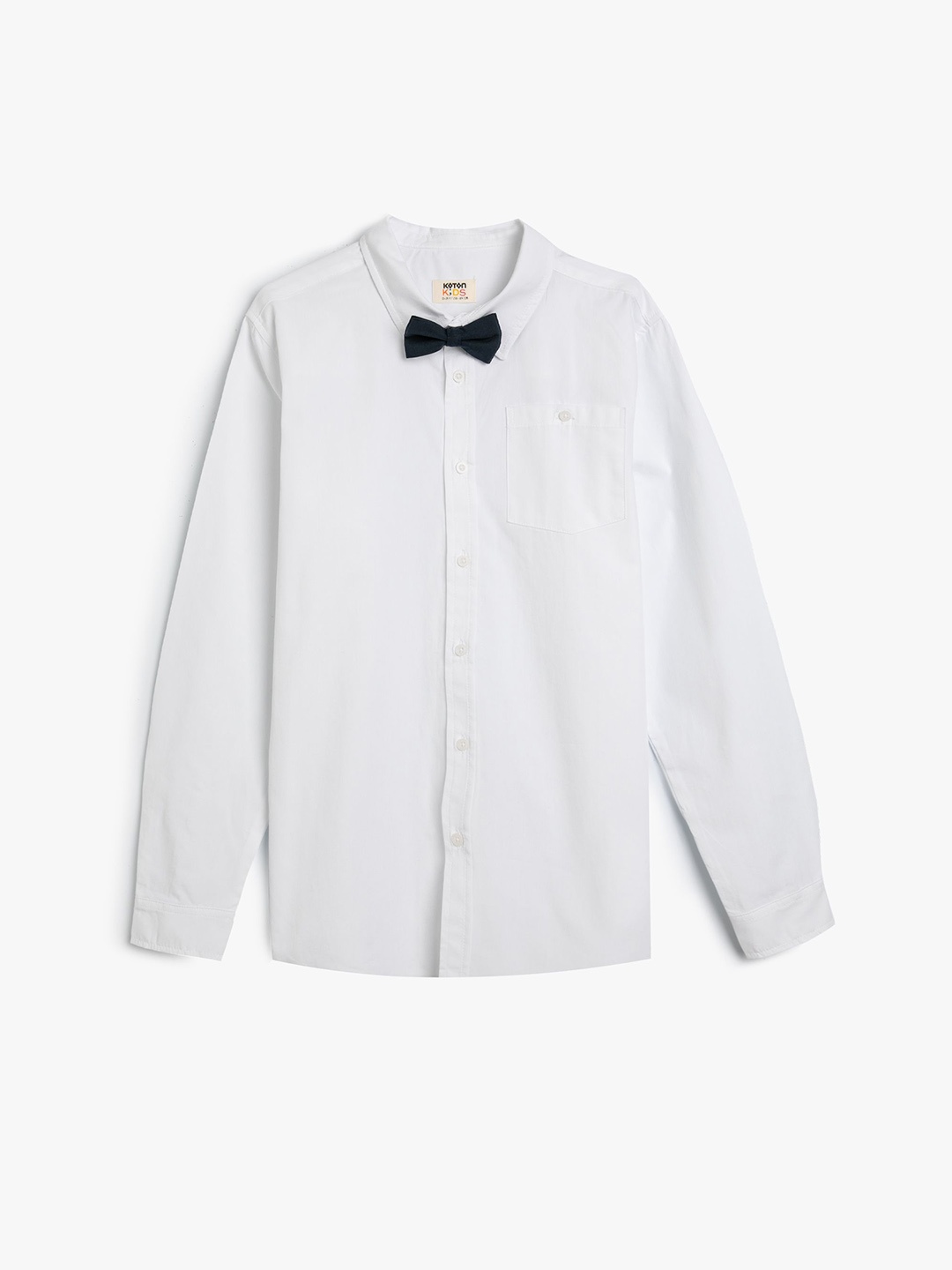 

Koton Boys Cutaway Collar Solid Cotton Casual Shirt, White