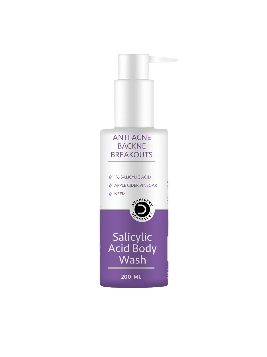 

DERMISTRY Anti Acne Salicylic Acid Body Wash - 200 ml, Blue