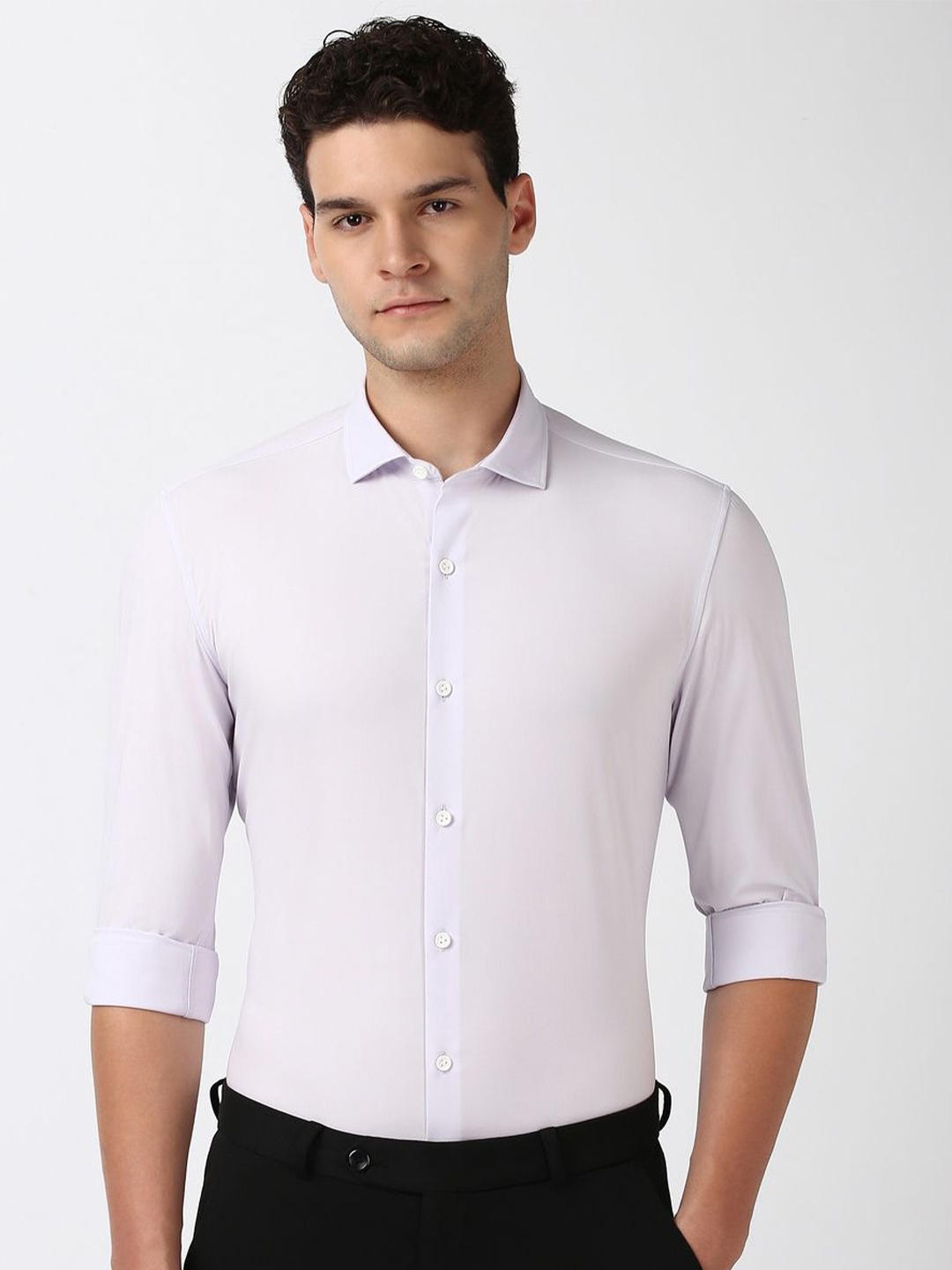 

Peter England Men Super Spread Collar Solid Slim Fit Formal Shirt, White