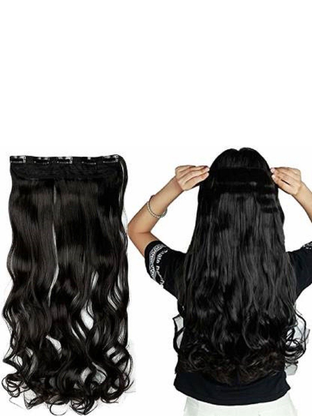 

SHENY Clip-In Wavy Locks Hair Extension - Black - 61 Cm